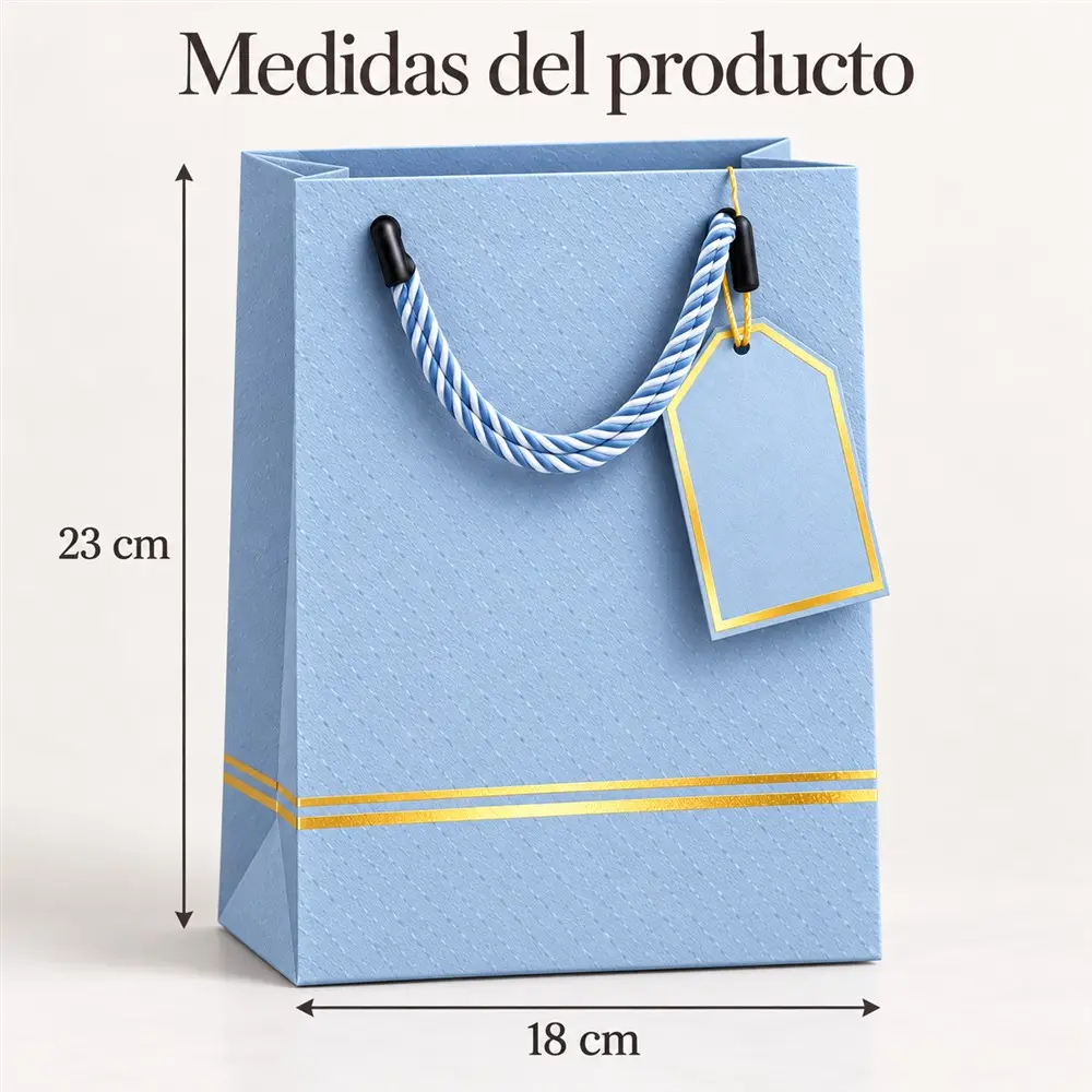 Bolsas de regalo con asas y etiqueta, paquete de 12 piezas - Imagen 5