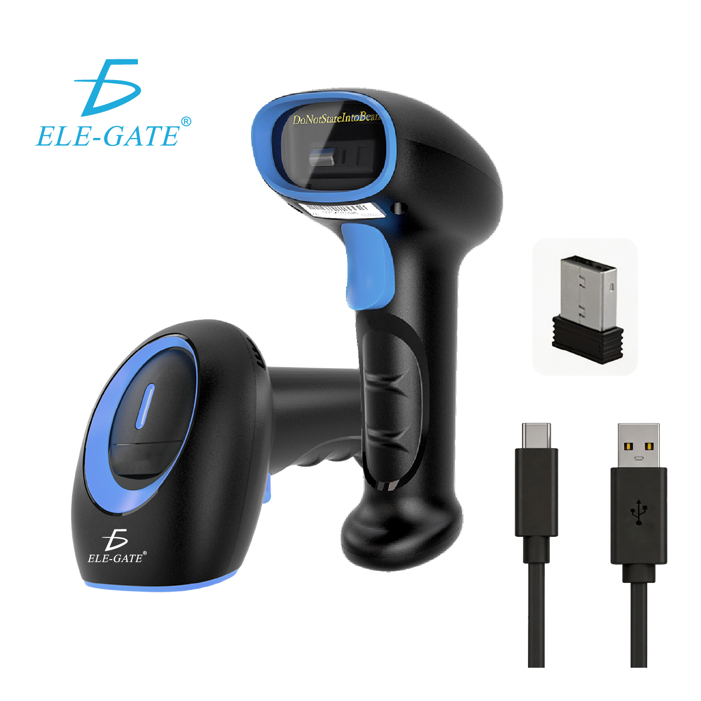 Lector de Código de Barras Inalámbrico Bluetooth USB 2.4G Escáner QR 1D/2D Recargable para POS Inventario Almacén