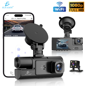 Cámara de Seguridad DVR (Frontal + Interior) con Pantalla Compacta de 2.0" Visión Nocturna IR con 3 Cámaras