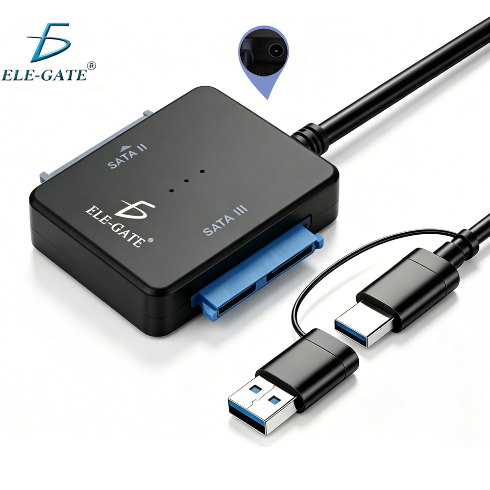 Adaptador Dual SATA a  Type C  USB 3.0 – Lectura Simultánea de 2 HDD/SSD