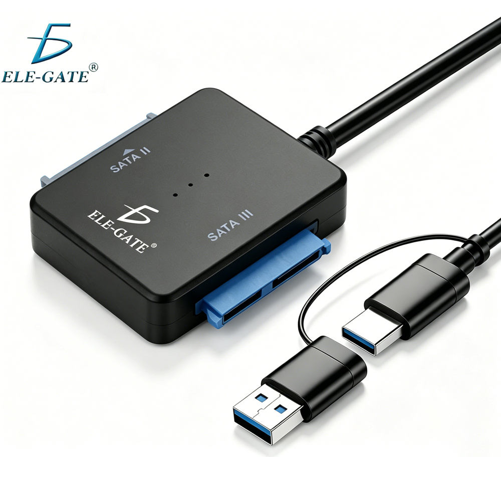Adaptador Dual SATA a  Type C  USB 3.0 – Lectura Simultánea de 2 HDD/SSD