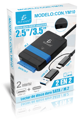 Adaptador Type C USB 3.1 Gen2 a M.2 NVMe + SATA 2.5"/3.5" – Lectura Dual de Alta Velocidad - Image 5