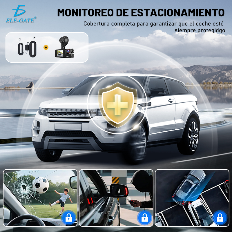 Cámara de Seguridad DVR (Frontal + Interior) con Pantalla Compacta de 2.0" Visión Nocturna IR con 3 Cámaras - Image 3