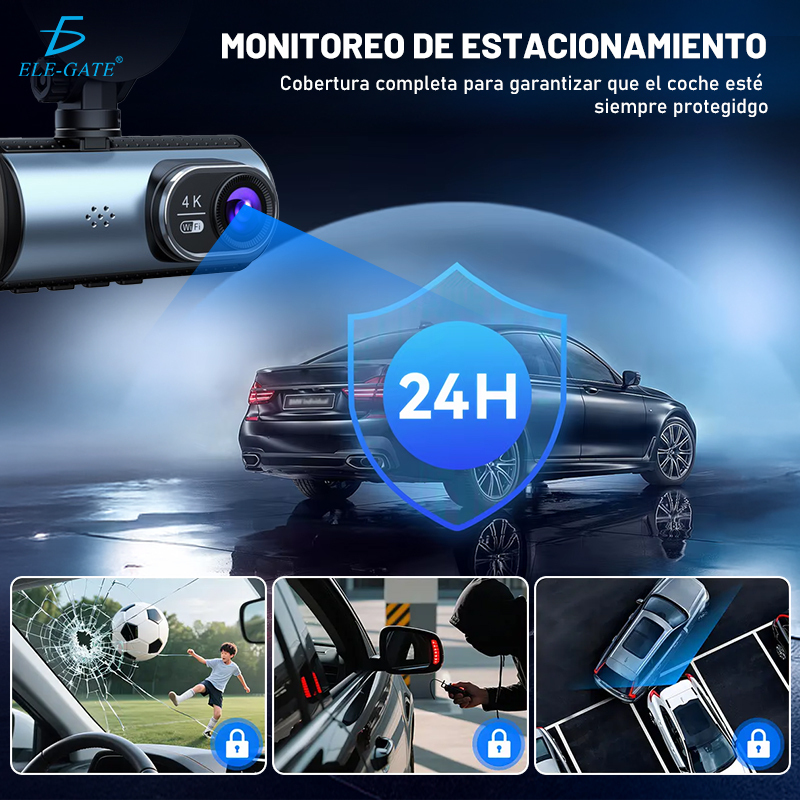 Cámara para Auto 4K 3 Canales con WiFi 5GHz Frontal 4K + Interior 1080P + Trasera 1080P - Image 4