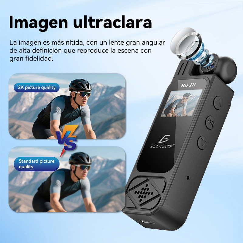 Cámara Corporal 2K con Audio y Video Giratoria 180° Visión Nocturna - Image 5