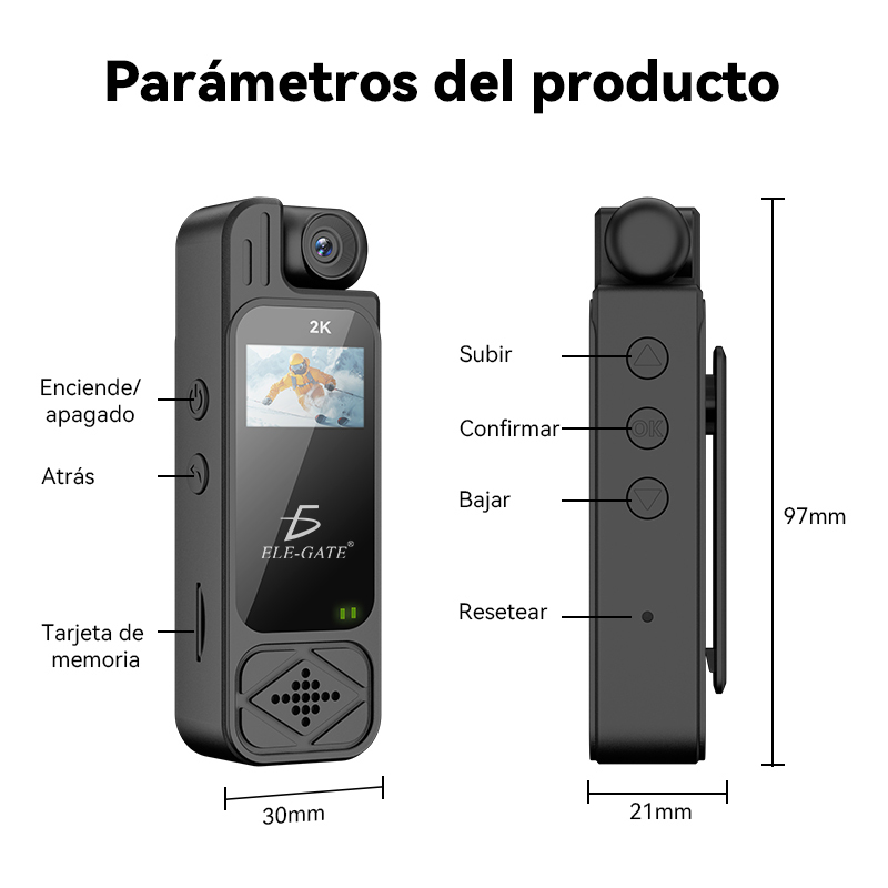 Cámara Corporal 2K con Audio y Video Giratoria 180° Visión Nocturna - Image 3