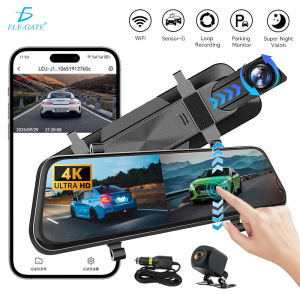 Cámara de Espejo Retrovisor Inteligente 4K con Pantalla IPS 10 Grabación Dual Cámara