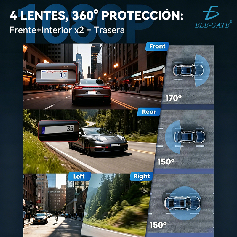 Cámara de Tablero 1080 + 4 Canales – Sistema 360° para Auto - Image 5