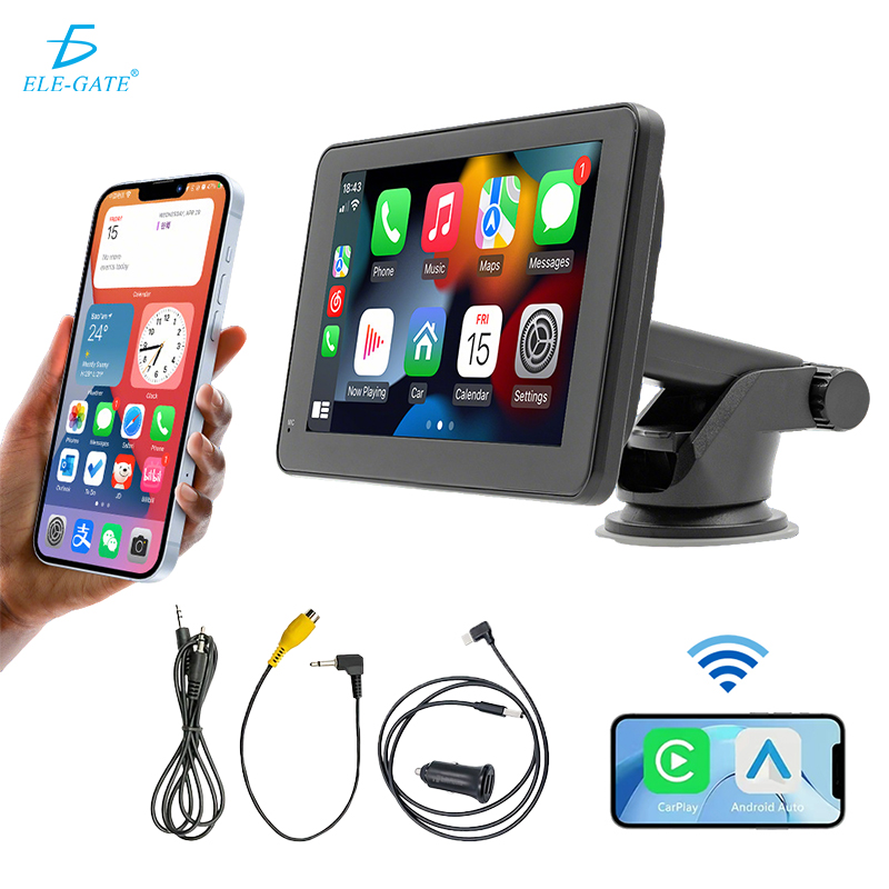 Pantalla CarPlay y Android Auto Inalámbrica 7” Universal para Auto Bluetooth 5.1 WiFi 6 GPS Multimedia