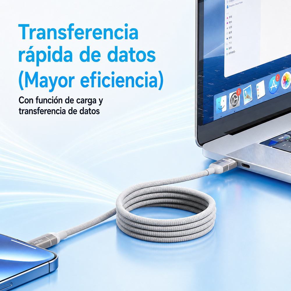 Cable inteligente magnético 240W Con carga rápida - Image 4