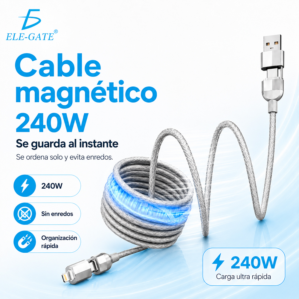 Cable inteligente magnético 240W Con carga rápida - Image 2