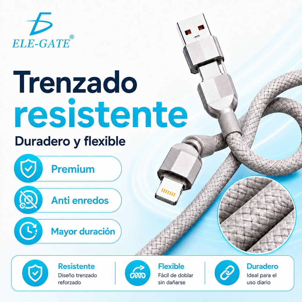 Cable Cargador Inteligente Magnético 65W para Auto Carga Rápida - Image 4