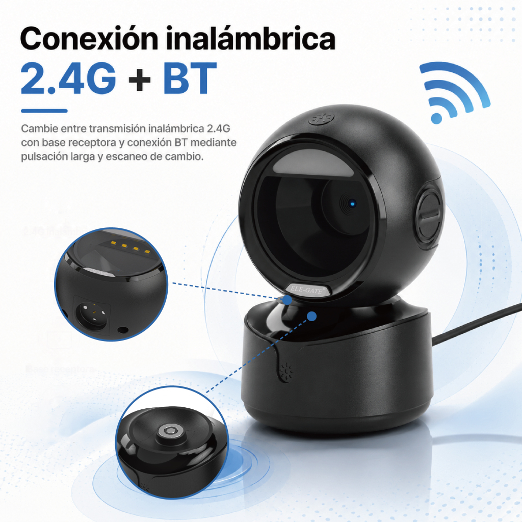 Lector de Códigos 1D/2D Bluetooth 2.4G para Punto de Venta - Image 3