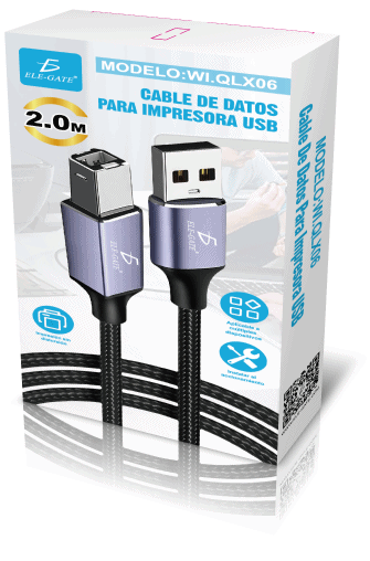 Cable USB Tipo-B 2.0 de 2M Trenzado para Impresora, Escáner, MIDI, DAC e Interfaz de Audio - Image 5