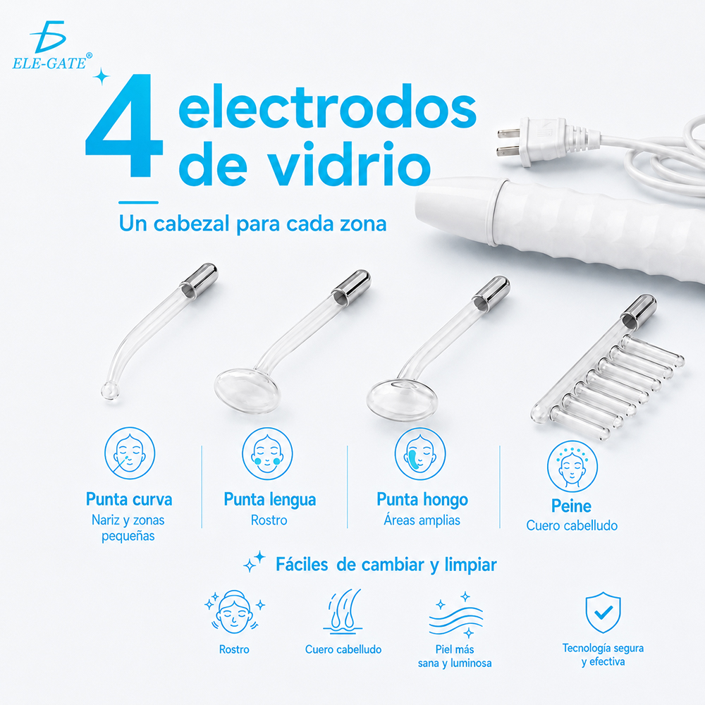 Masajeador de Alta Frecuencia Facial con 4 Electrodos de Vidrio - Image 5