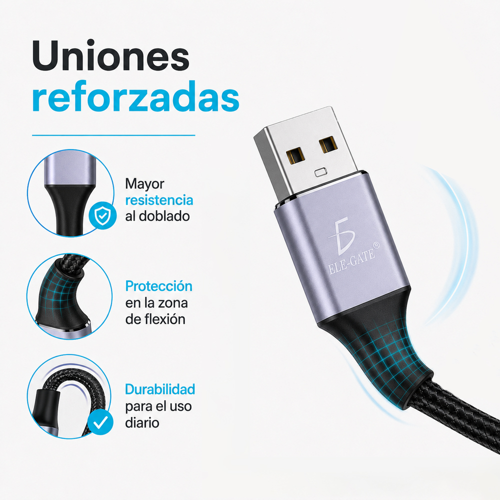 Cable USB a Micro-USB 1 Metro | Carga rápida, datos y alta resistencia - Image 2