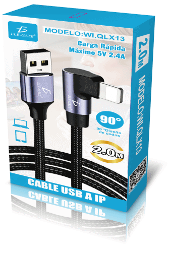 Cable USB-A a USB-C 2m 90° Trenzado Reforzado para iPhone Android y Nintendo Switch 2.4A - Image 5