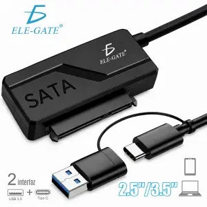 Adaptador SATA a USB 3.0 con Alimentación – Compatible con SSD 2.5”, HDD 3.5”