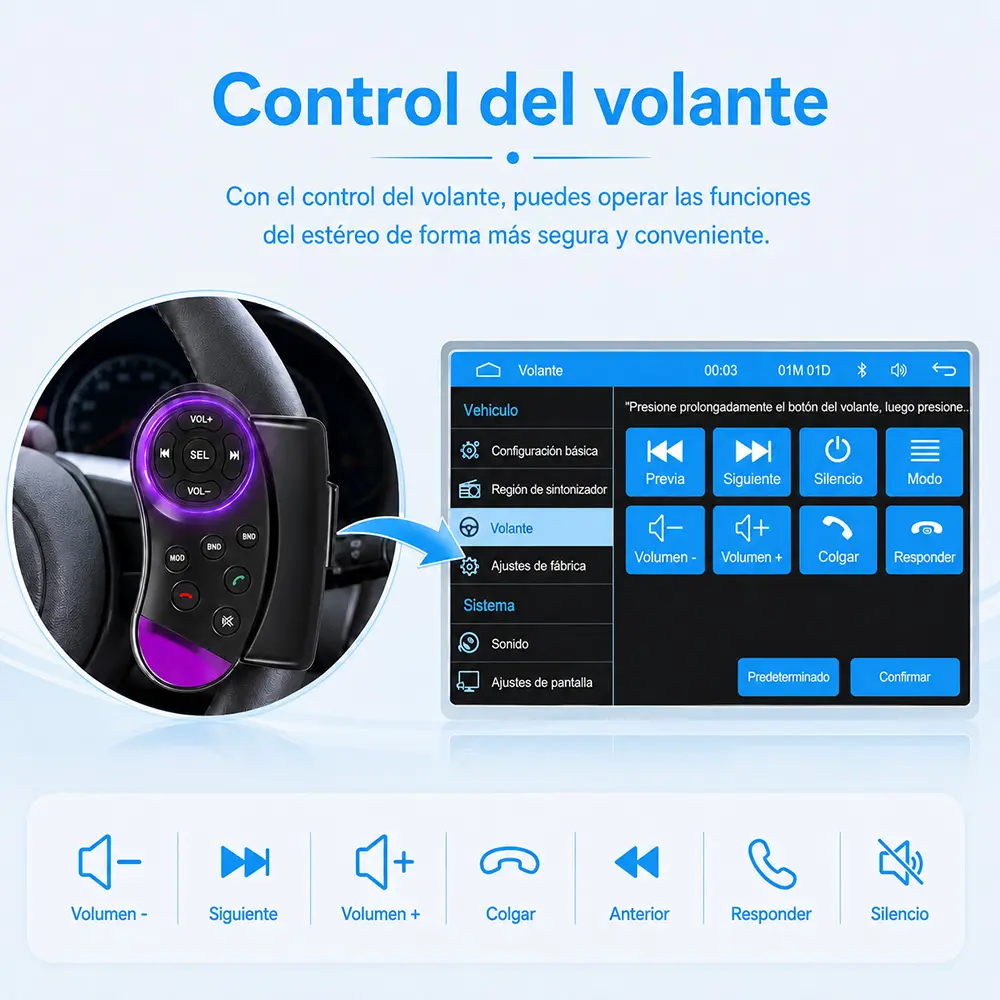 Autoestéreo inalámbrico 7", Pantalla IPS HD, CarPlay, Android Auto, BT5.0, TP Capacitivo - Imagen 5