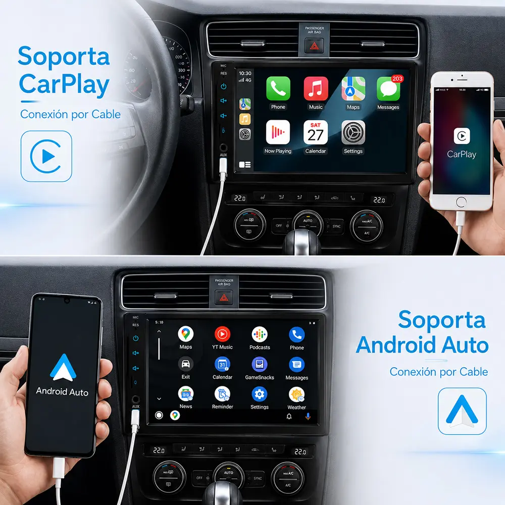 Autoestéreo 7" Doble DIN con CarPlay, Android Auto y BT 5.0 - Imagen 3