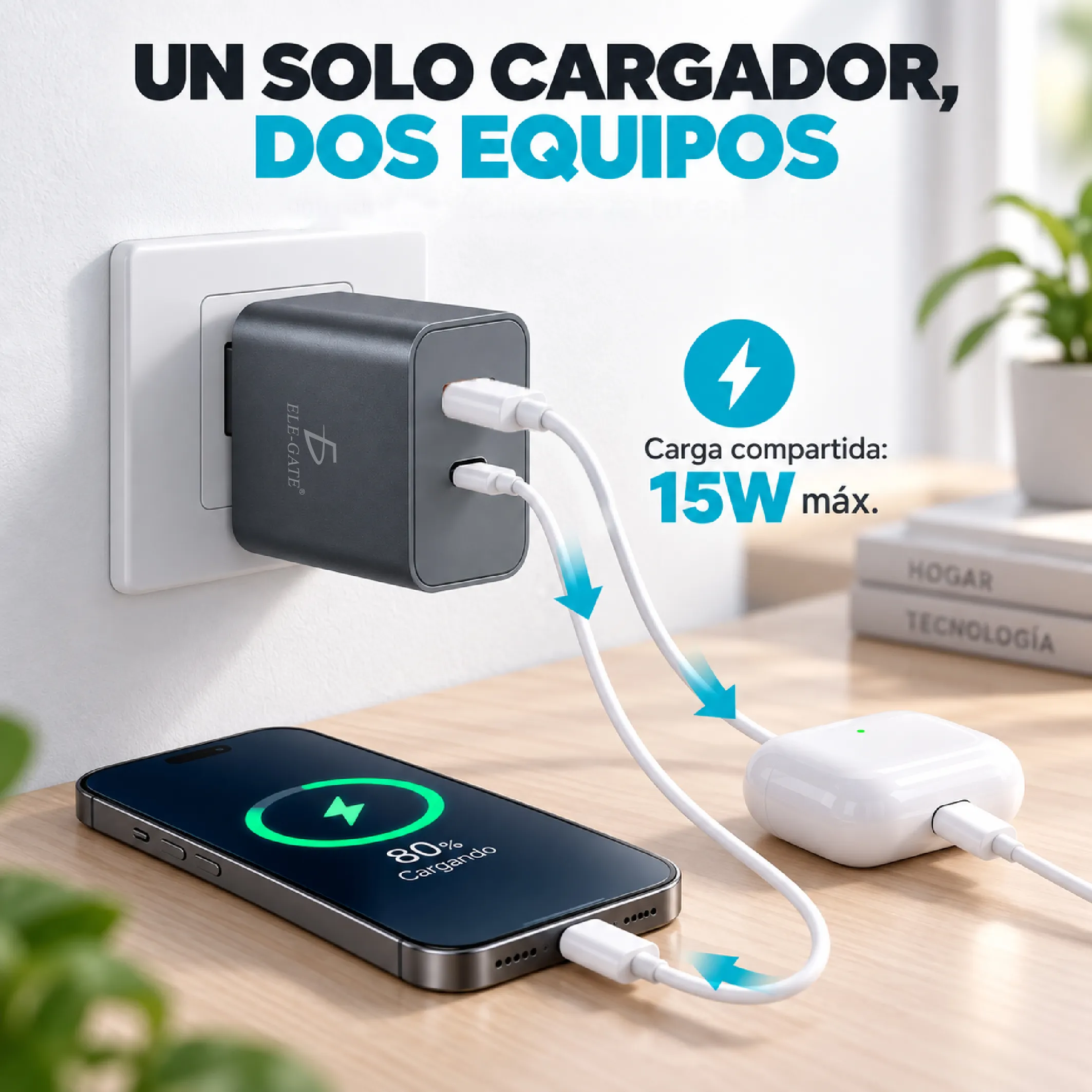 Cargador inteligente 45 W para celulares tablets y laptops - Imagen 4