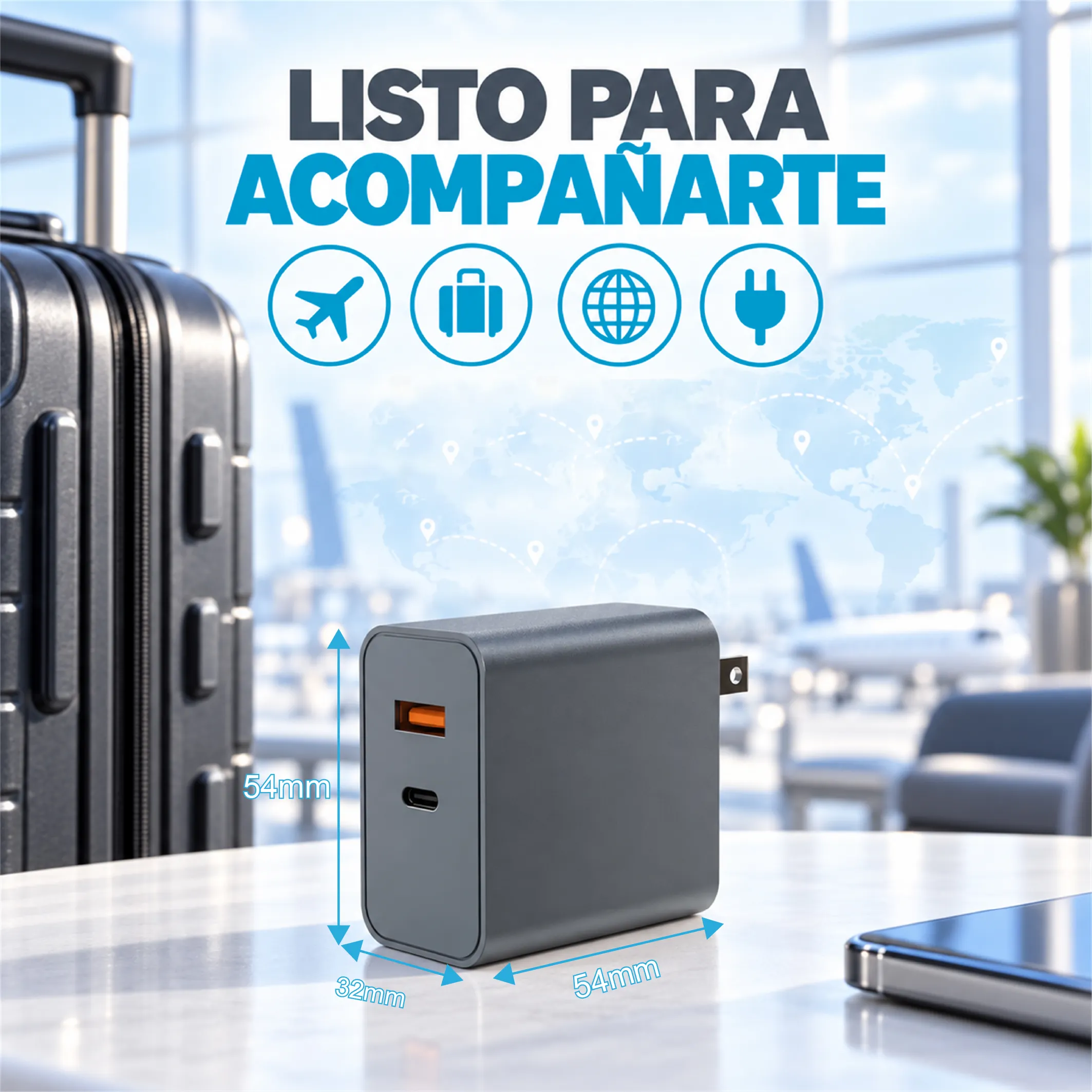 Cargador inteligente 45 W para celulares tablets y laptops - Imagen 5