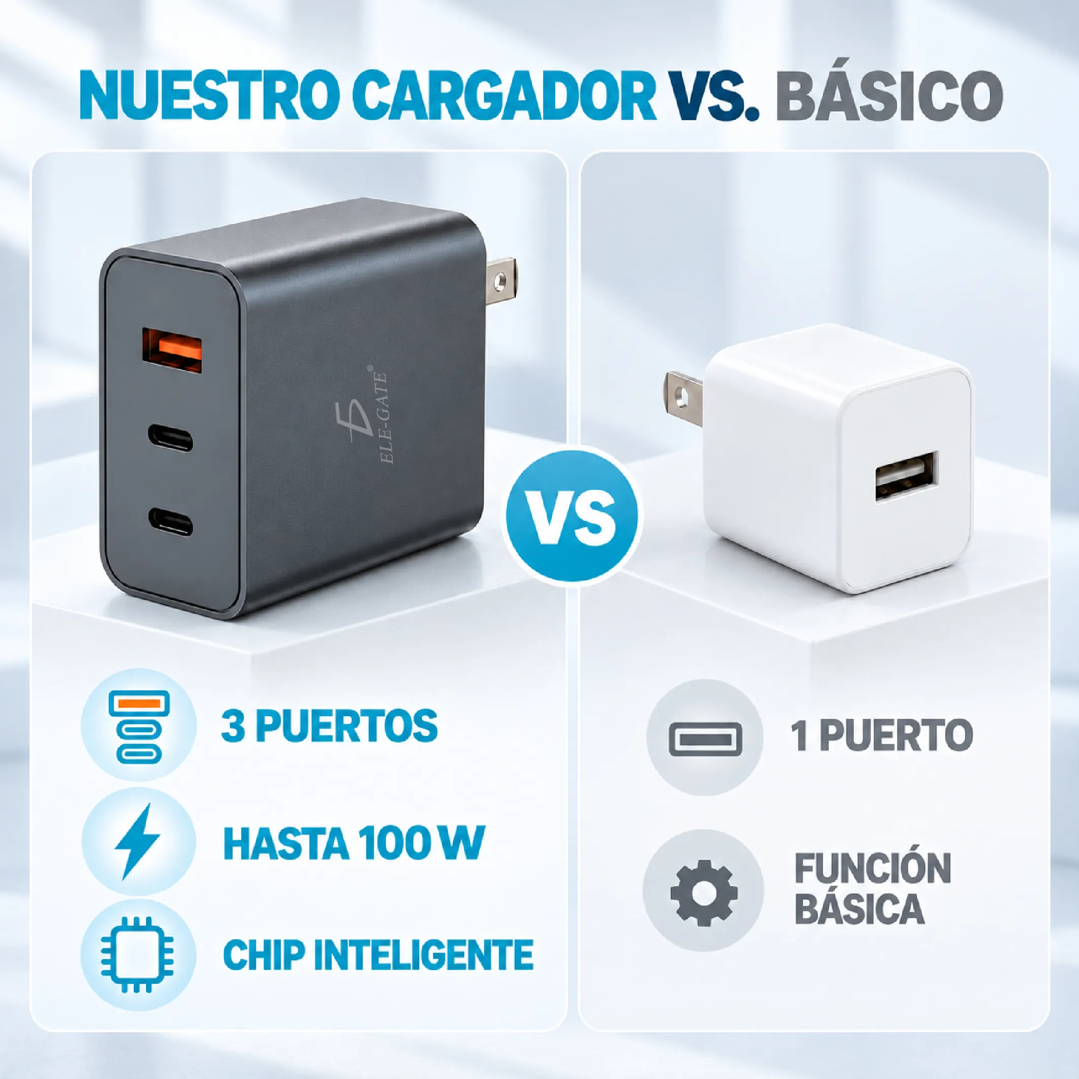 Cargador inteligente 100 W para celulares tablets y laptops - Imagen 2