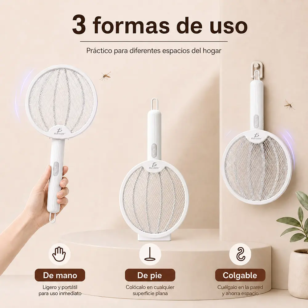 Mata Moscas Eléctrico Recargable con Luz UV 2 EN 1 - Imagen 4
