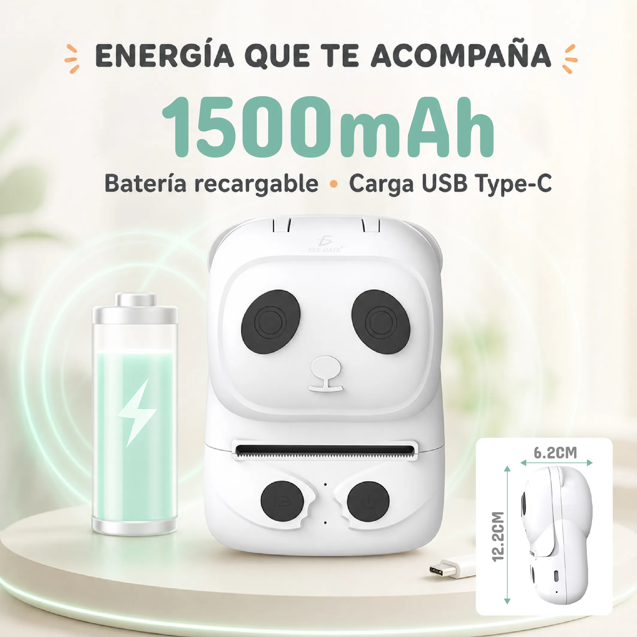 Mini Impresora de Etiquetas 58 mm Bluetooth Portátil Panda Blanca - Imagen 4