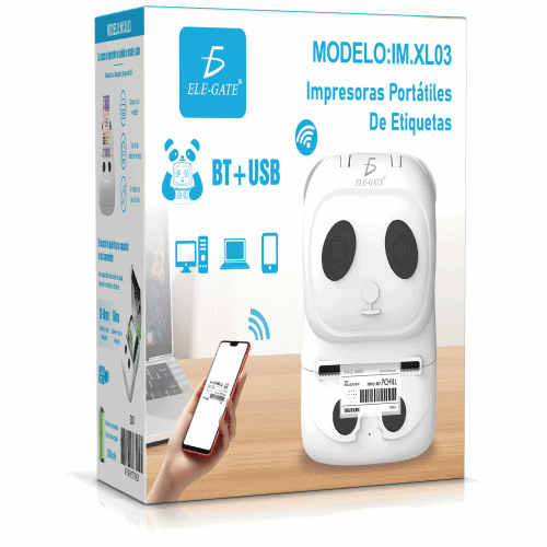 Mini Impresora de Etiquetas 58 mm Bluetooth Portátil Panda Blanca - Imagen 5