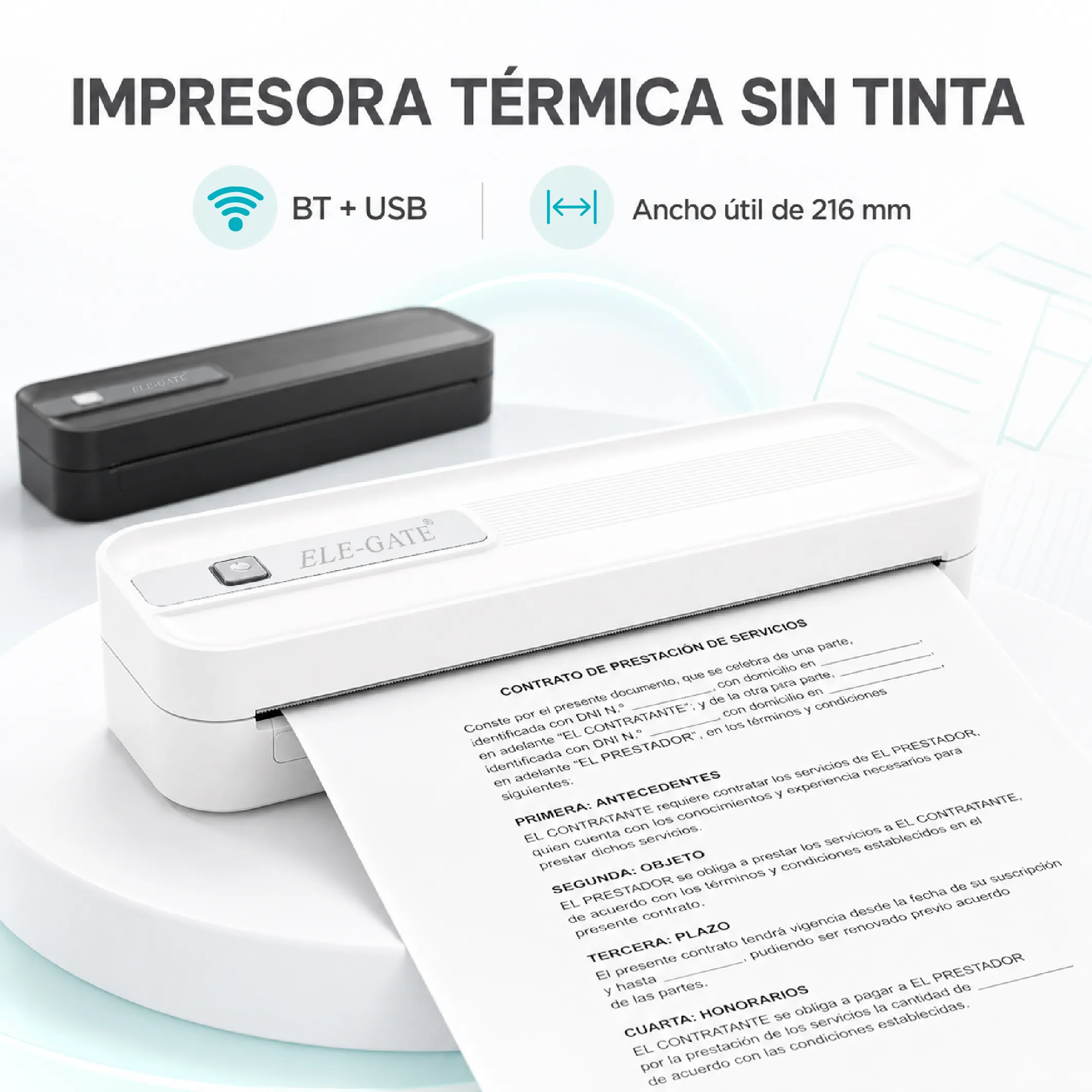 Impresora Térmica Portátil Inalámbrica A4 para Viajes – Impresora Bluetooth sin Tinta - Imagen 2