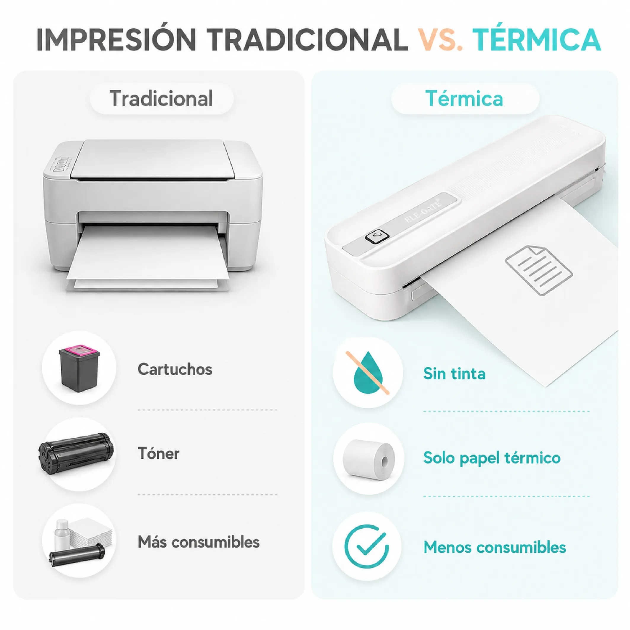 Impresora Térmica Portátil Inalámbrica A4 para Viajes – Impresora Bluetooth sin Tinta - Imagen 3