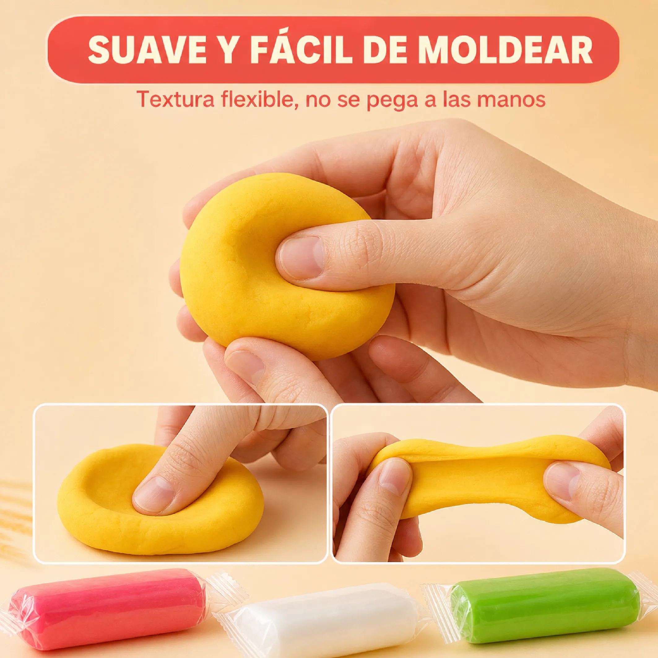 Set De Plastilina Infantil Con 6 Moldes 3D De Animales - Imagen 2