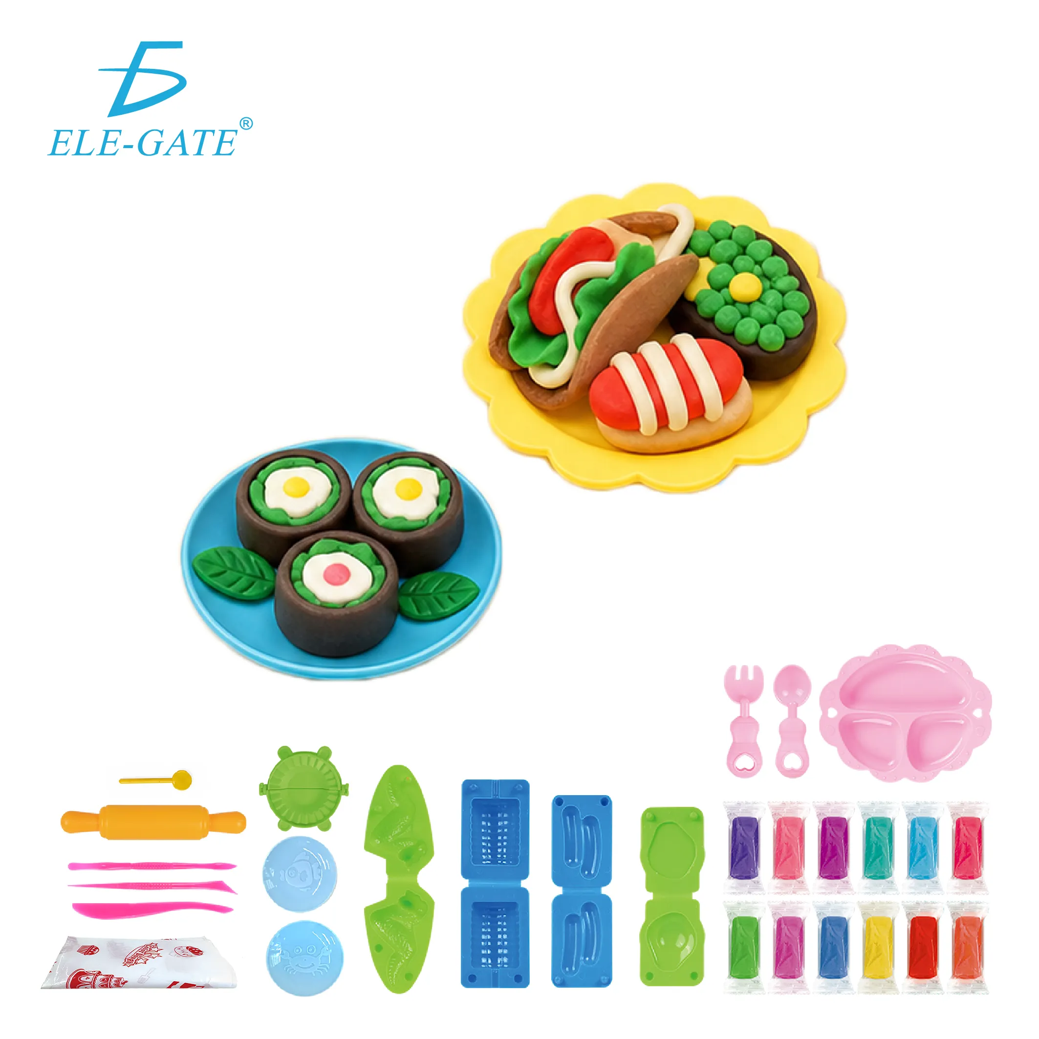 Set De Plastilina Infantil Con Moldes De Comida Y Sushi