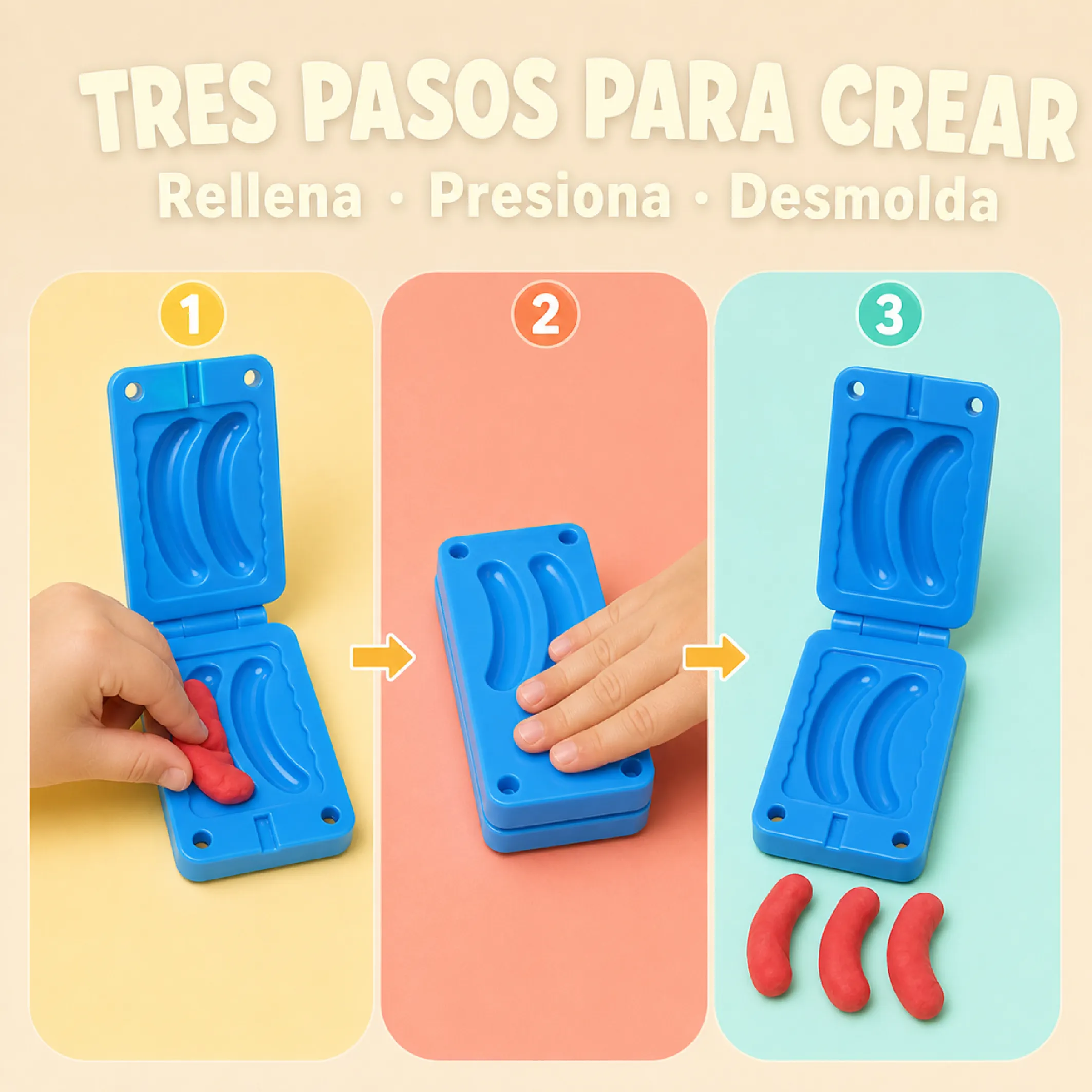 Set De Plastilina Infantil Con Moldes De Comida Y Sushi - Imagen 4