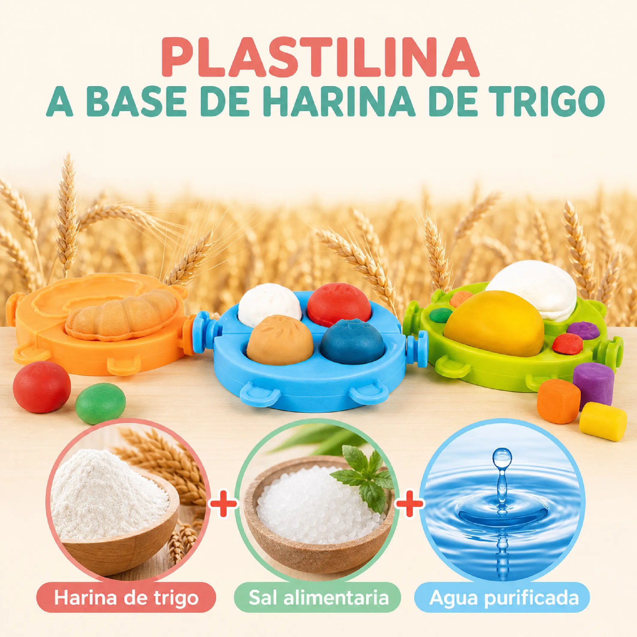Set de Plastilina Infantil con Moldes y Vaporera de Juguete - Imagen 4