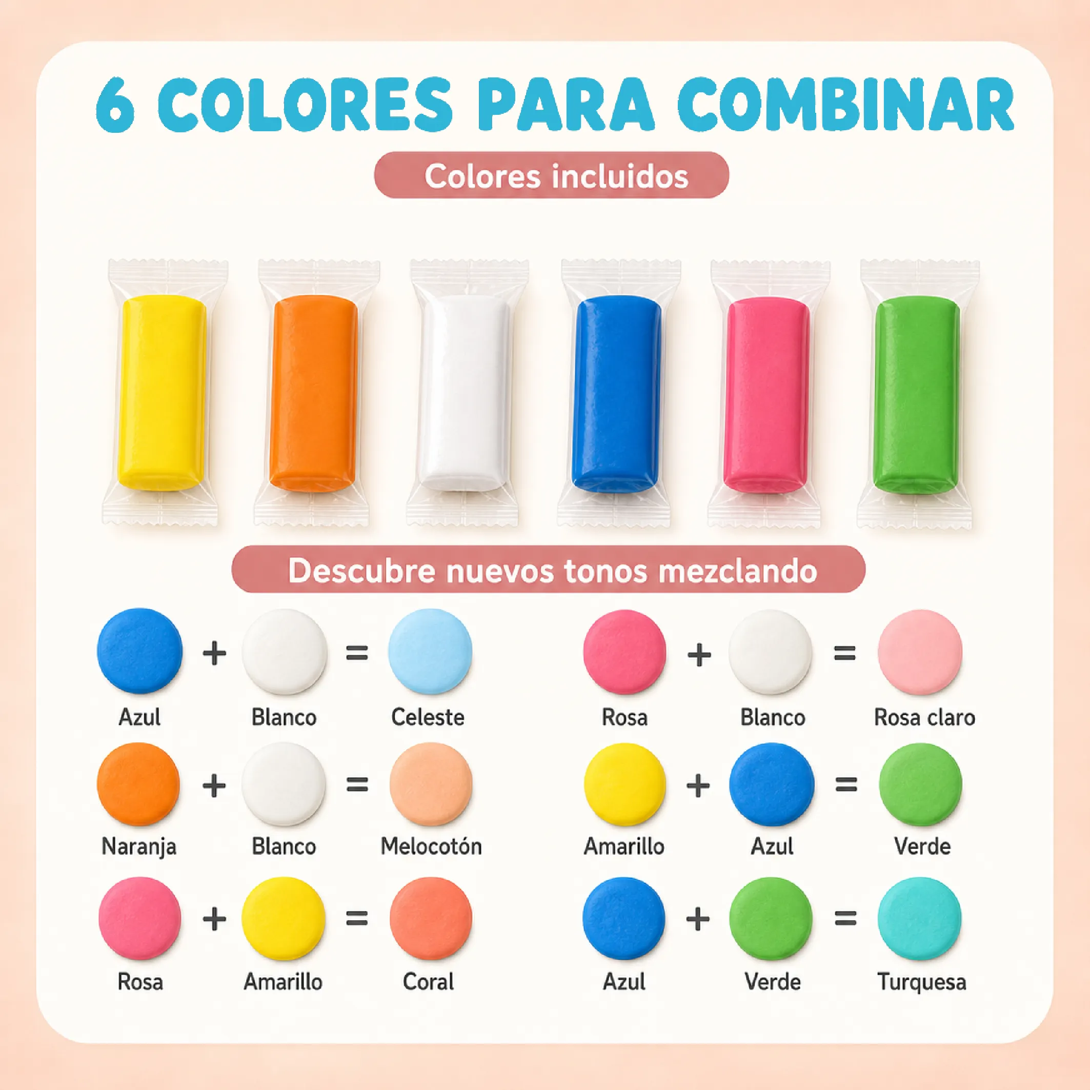 Kit de Plastilina de 6 Colores con Moldes de Dinosaurios - Imagen 2