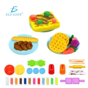Kit De Plastilina Infantil Con Moldes De Panadería Y Waffles
