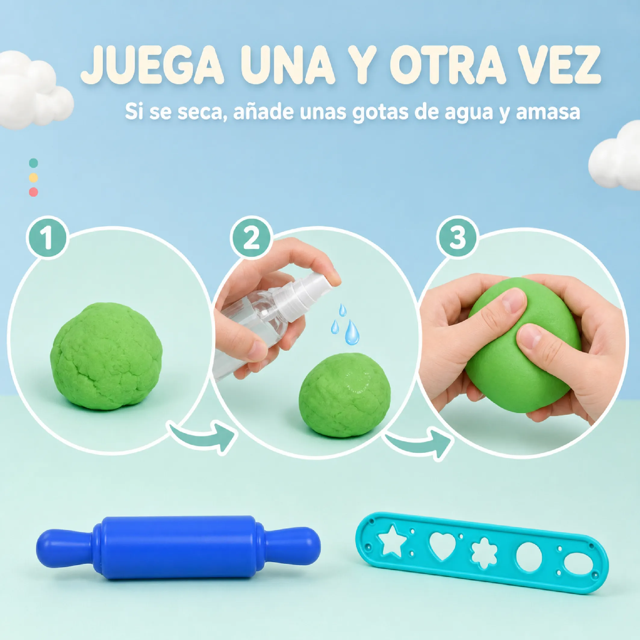 Kit De Plastilina Infantil Con Prensa Y Moldes De Helados - Imagen 4