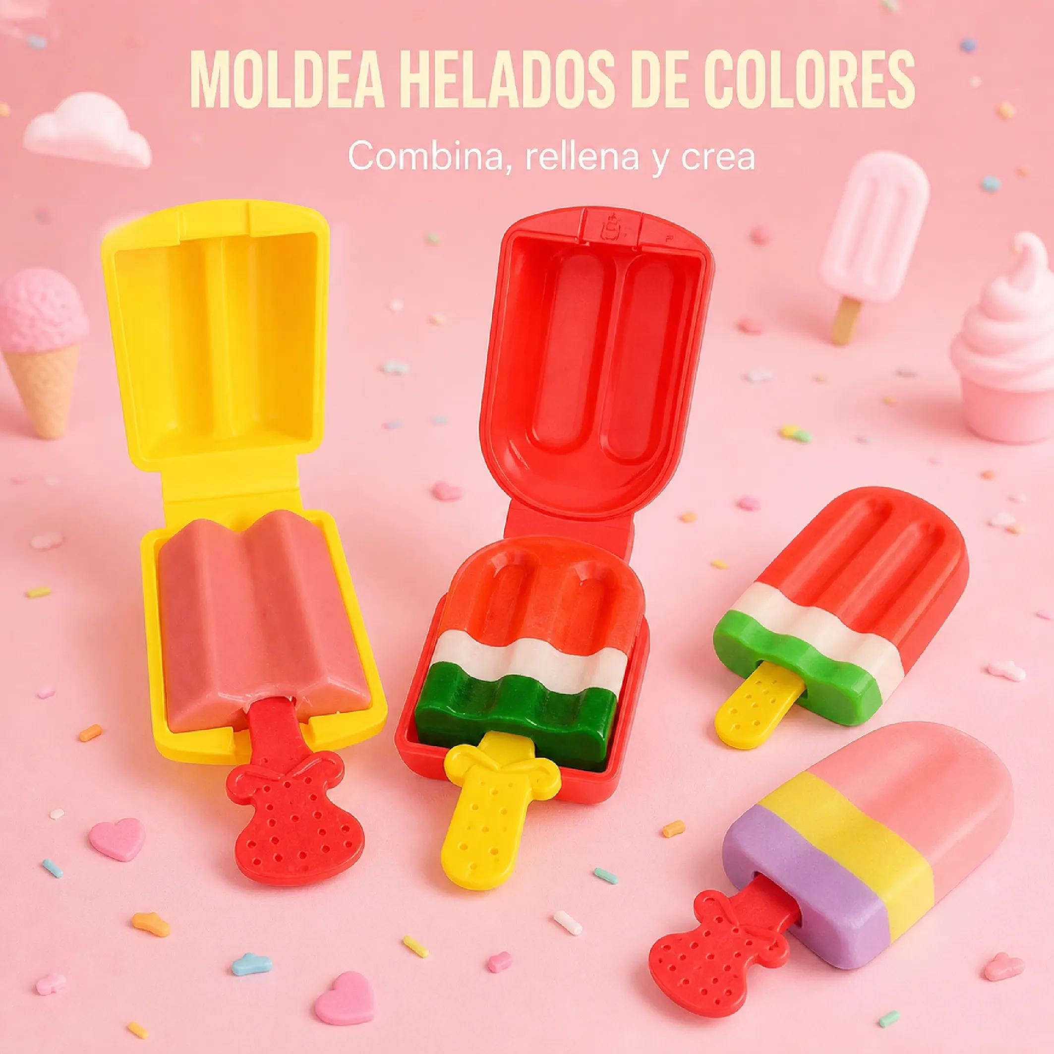 Kit De Plastilina Infantil Con Prensa Y Moldes De Helados - Imagen 5