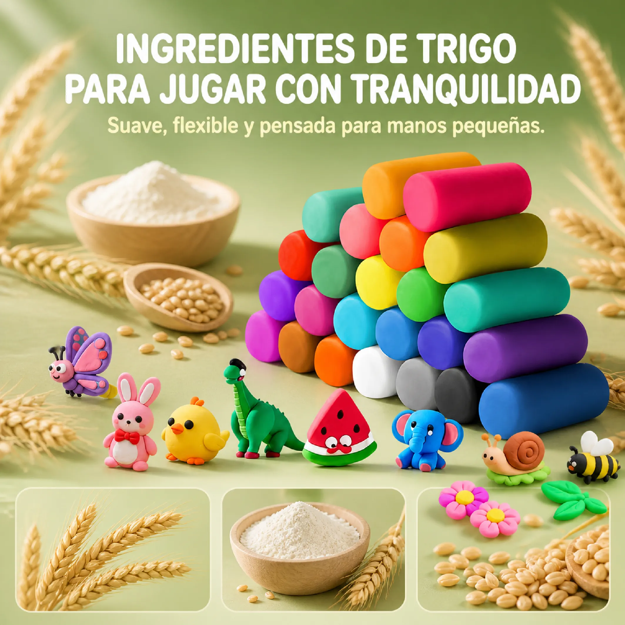 Plastilina de Harina de Trigo 24 Colores para Niños - Imagen 2