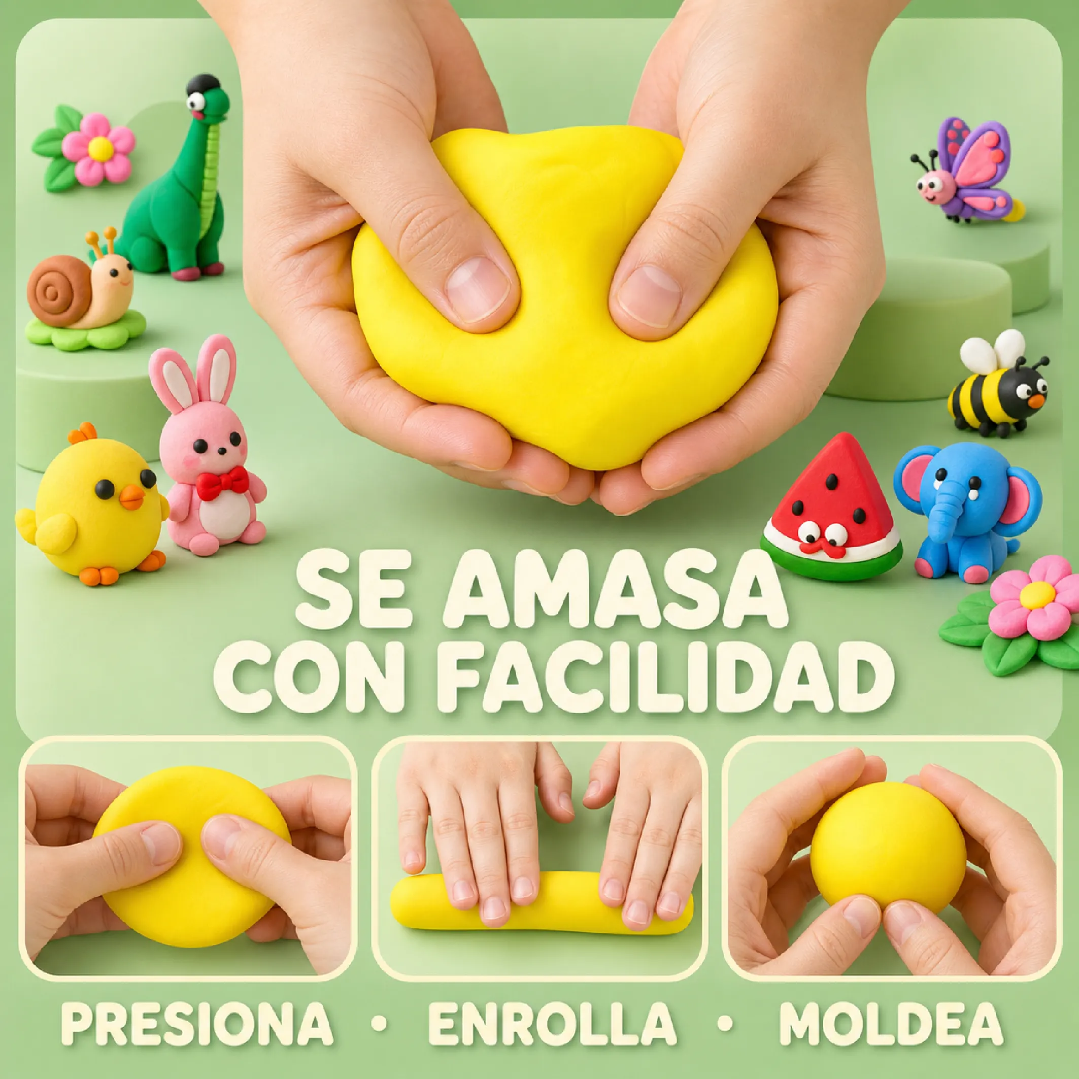 Plastilina de Harina de Trigo 24 Colores para Niños - Imagen 4