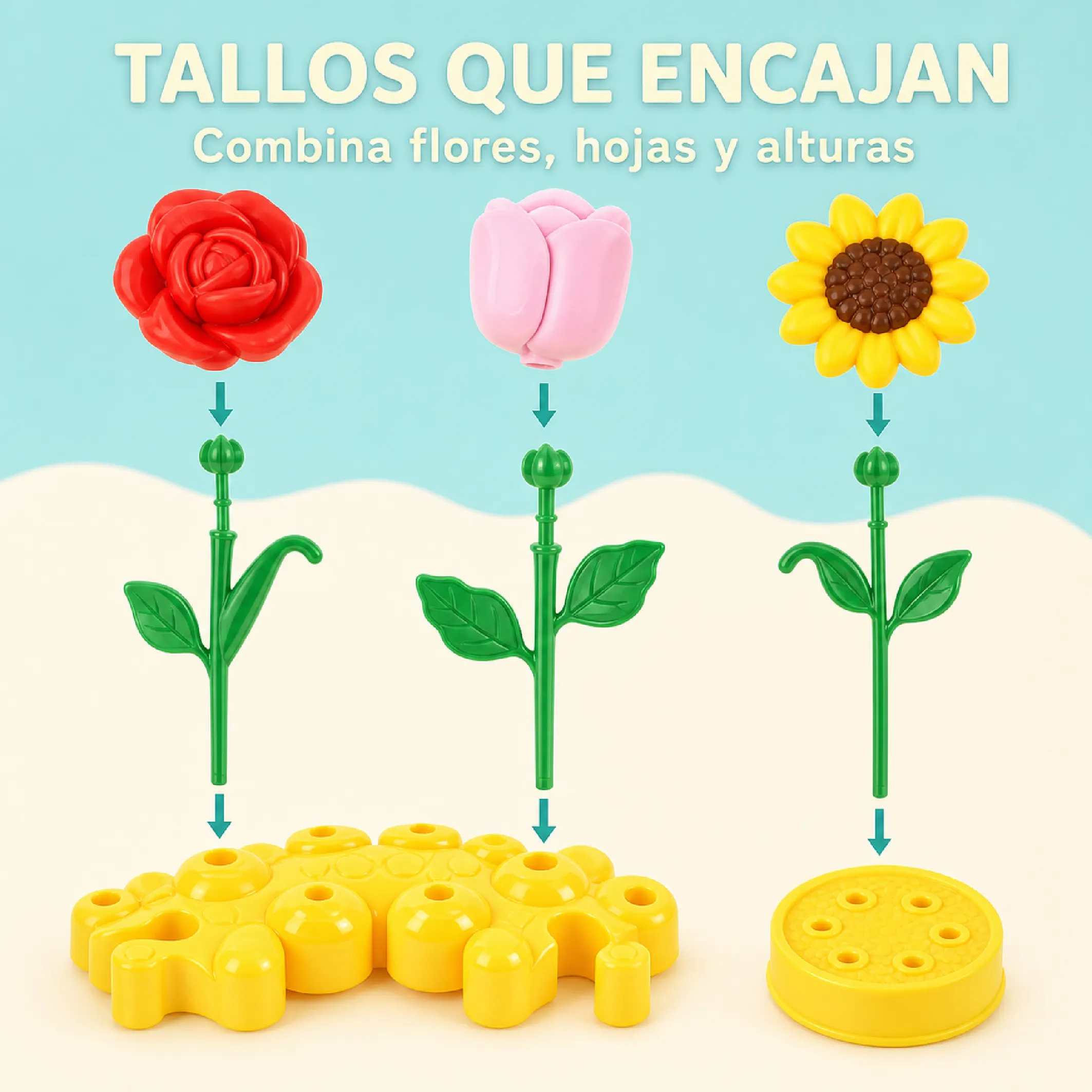 Kit De Jardín De Plastilina Con Moldes De Flores Y Macetas - Imagen 2