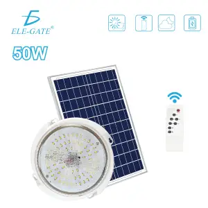 Lampara Solar Led Circular con Control Remoto Pared Exterior Calidad