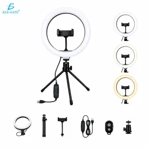 Aro de Luz LED de 26 cm con Trípode y Control Bluetooth