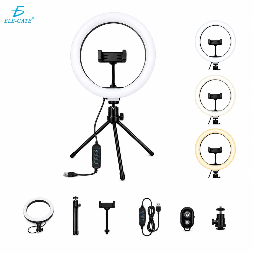 Aro de Luz LED de 26 cm con Trípode y Control Bluetooth