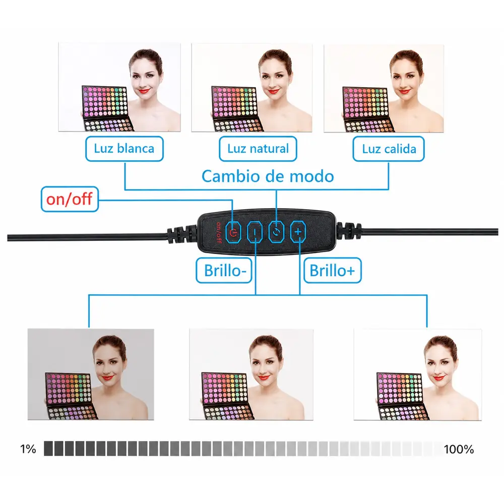 Aro de Luz LED de 26 cm con Trípode y Control Bluetooth - Imagen 4