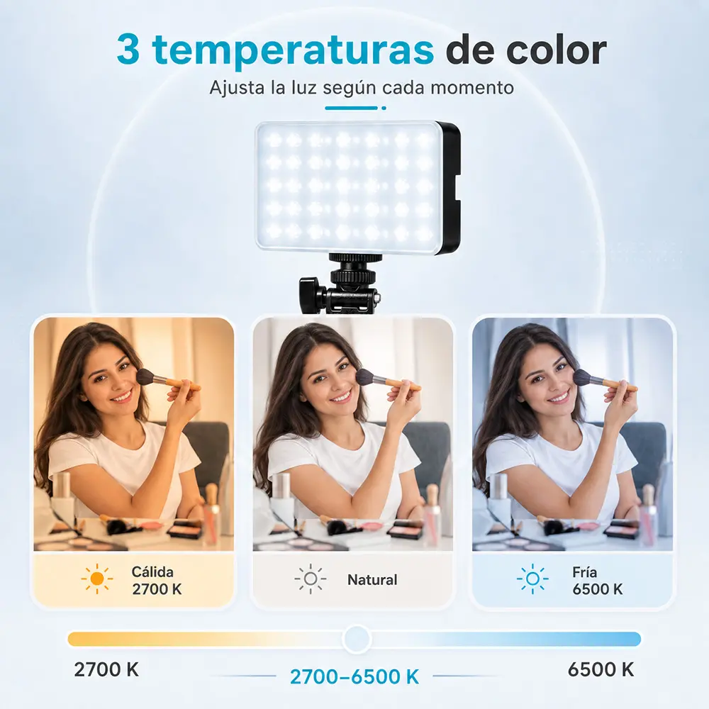 Panel de Luz LED RGB Portátil con Clip para Foto y Video - Imagen 2