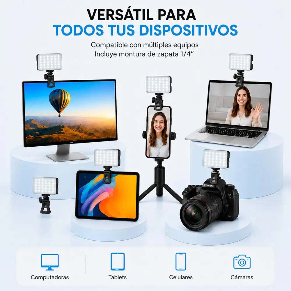 Panel de Luz LED RGB Portátil con Clip para Foto y Video - Imagen 4