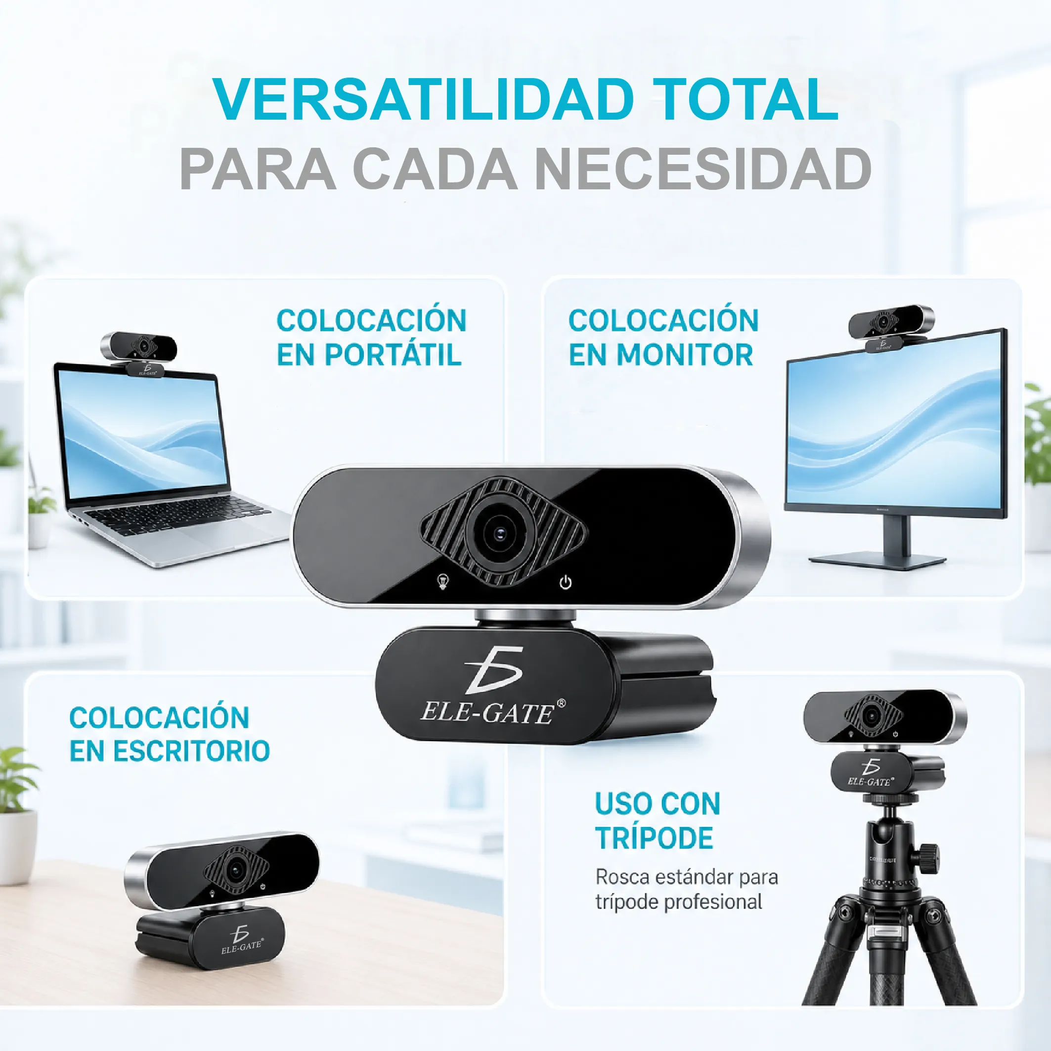 Cámara web 2K con USB y USB-C - Imagen 4